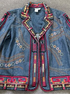 Coldwater Creek Embroidered Denim Jacket